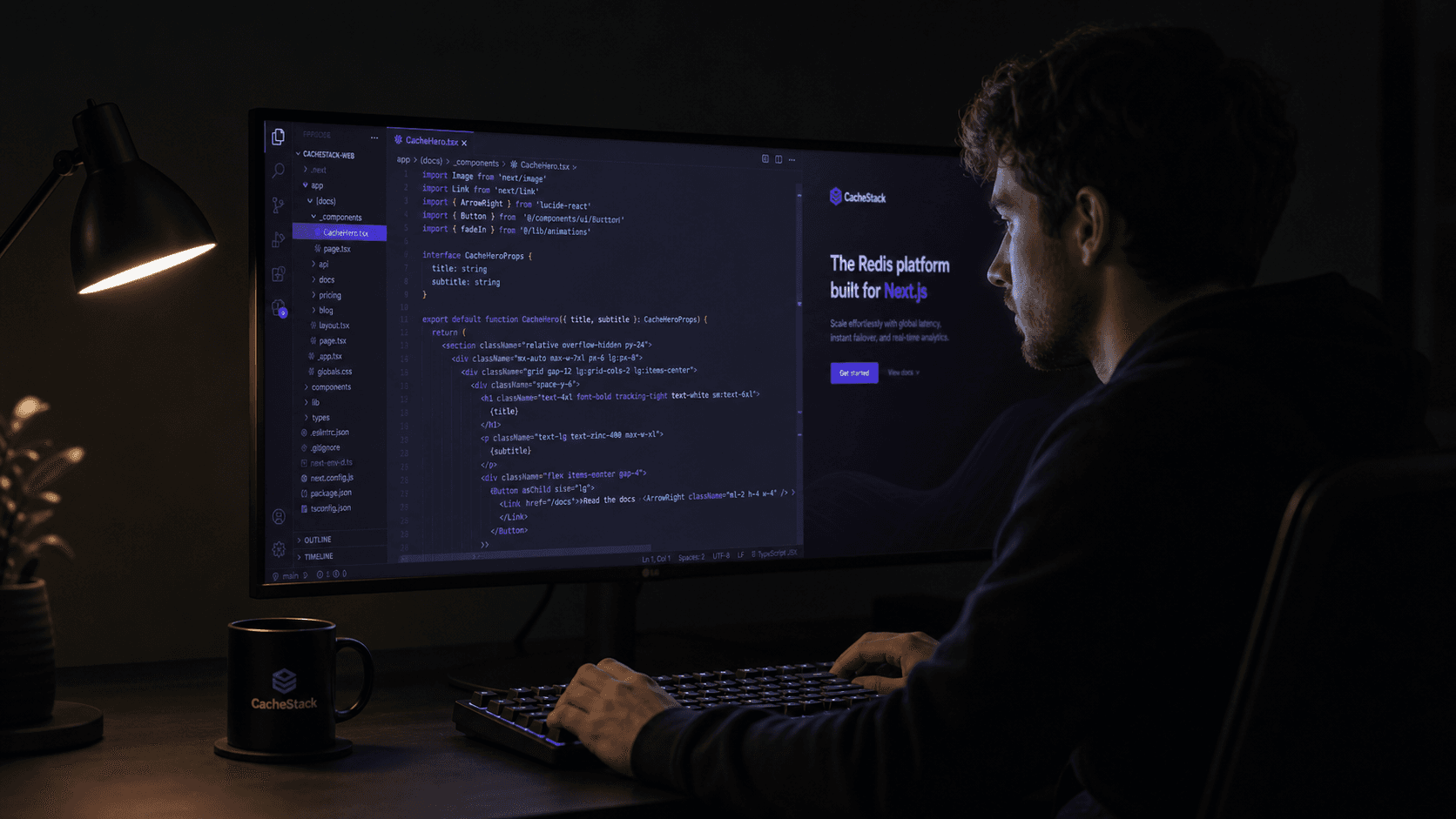 Developer working at a CacheStack setup