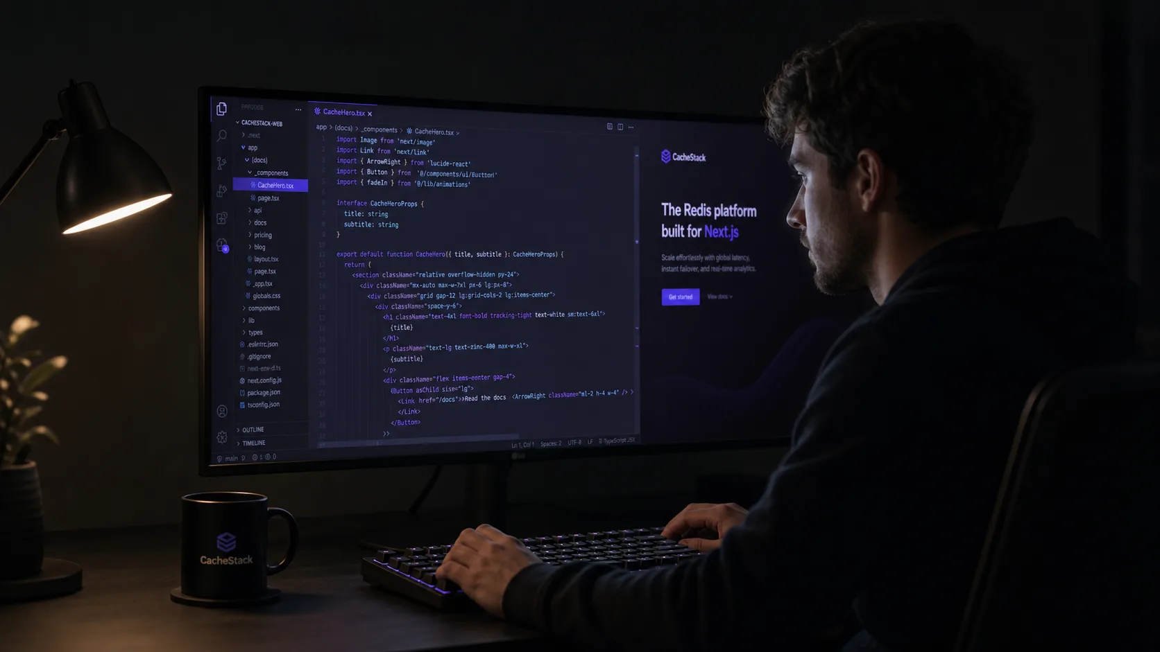 Developer working at a CacheStack setup